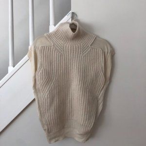 Alexander Wang Cream Wool & Nylon Sweater Vest/T-Shirt S